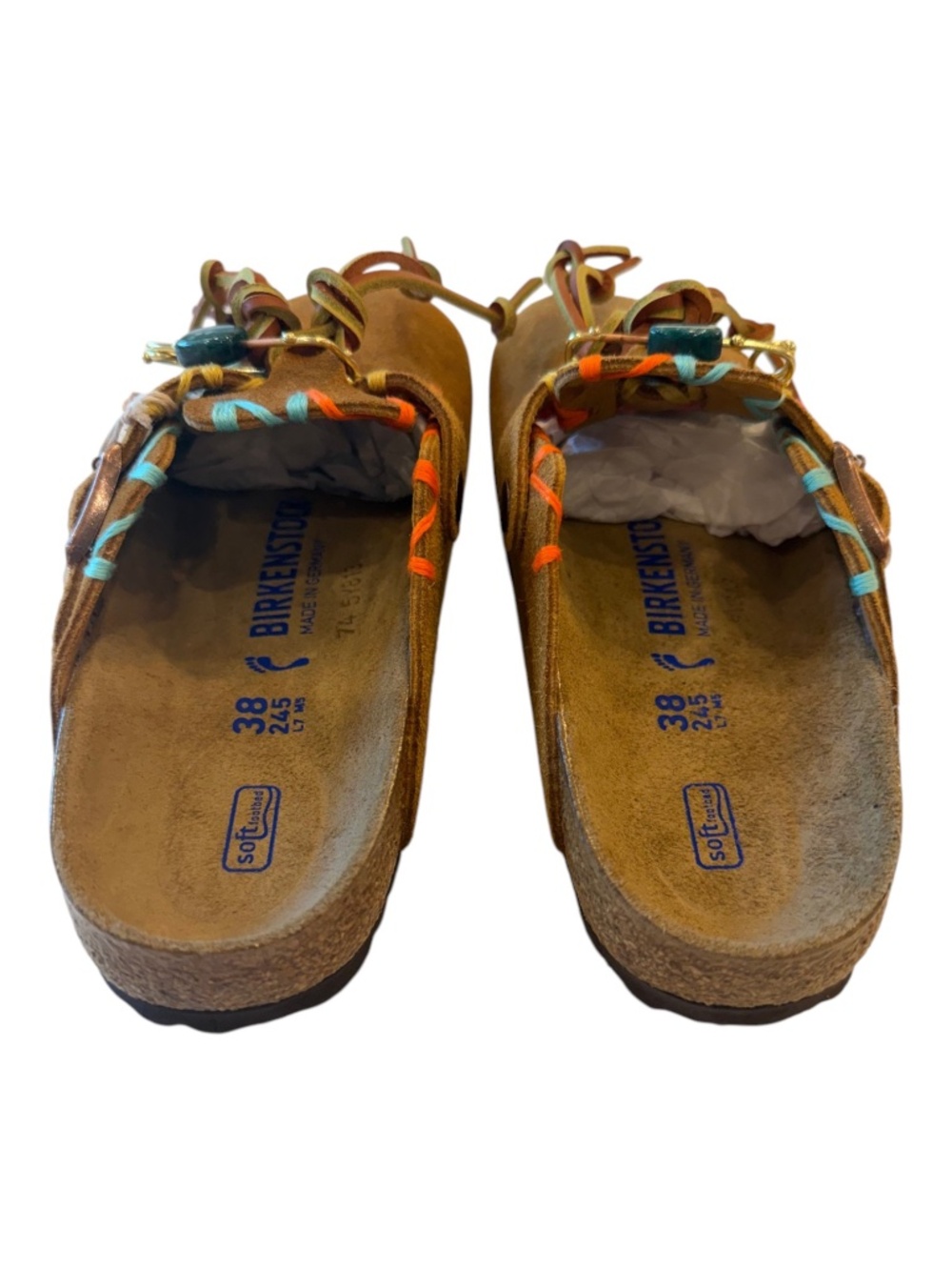NWT Giovanni Gerosa Birkenstock Clogs in Cognac Size 38 Narrow - Picture 7 of 10